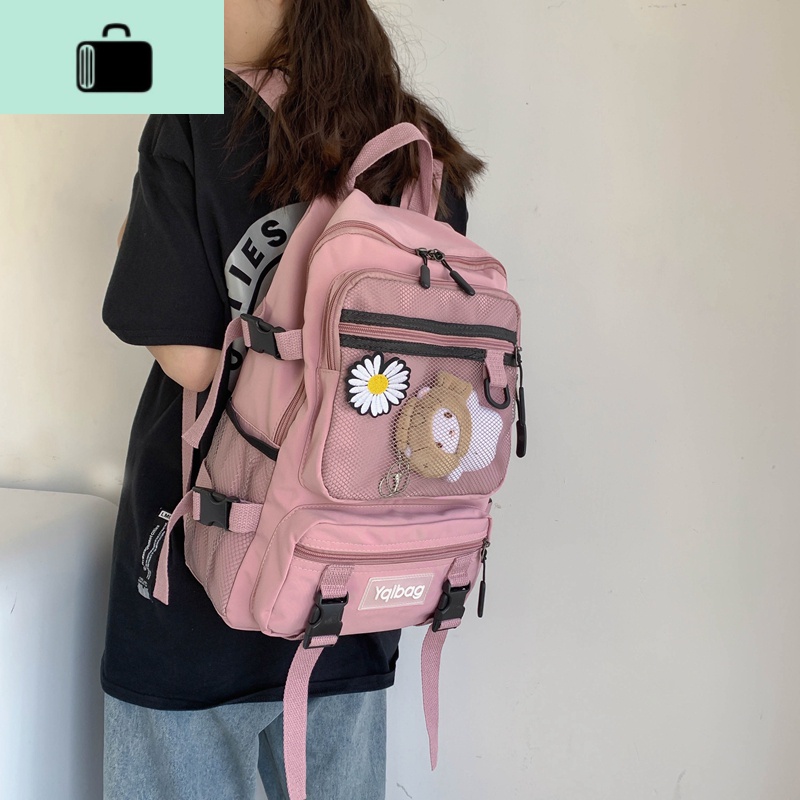 书包女韩版时尚潮流简约大容量旅行背包高中大学生情侣双肩包男NEW LAKE高清大图