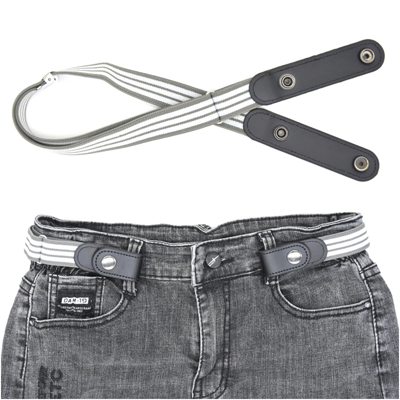 shanchao牛仔裤腰带女款弹力男女士隐形日系腰带懒人情侣无扣弹性百搭