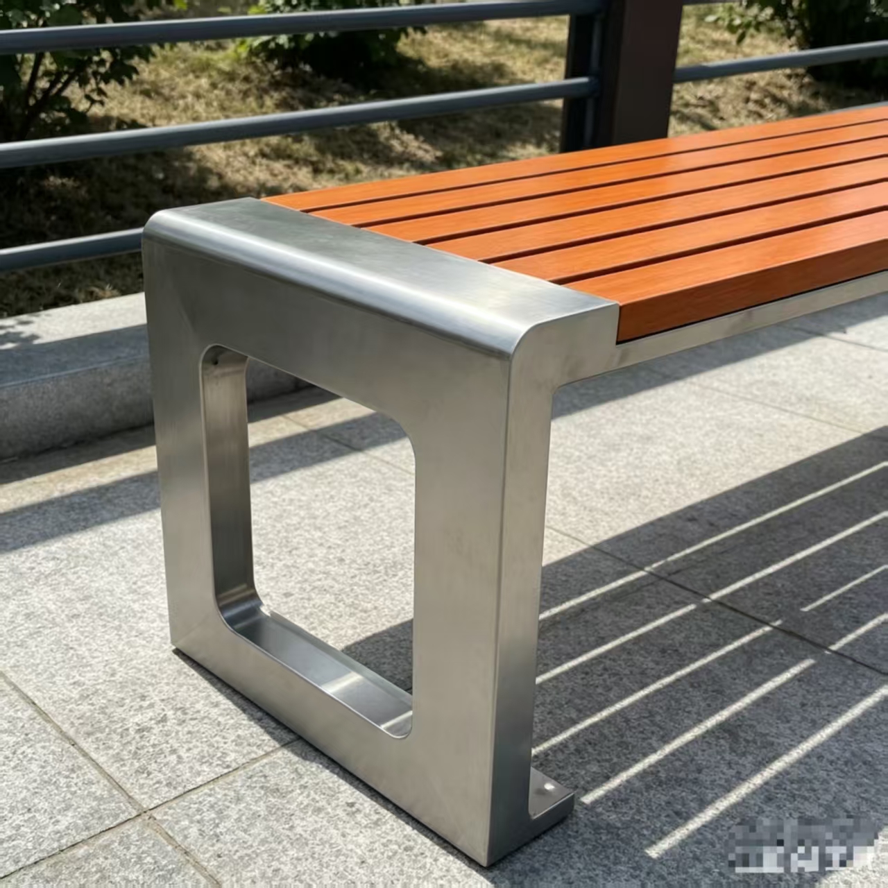 公园长椅不锈钢户外长凳180*40*45cm高清大图