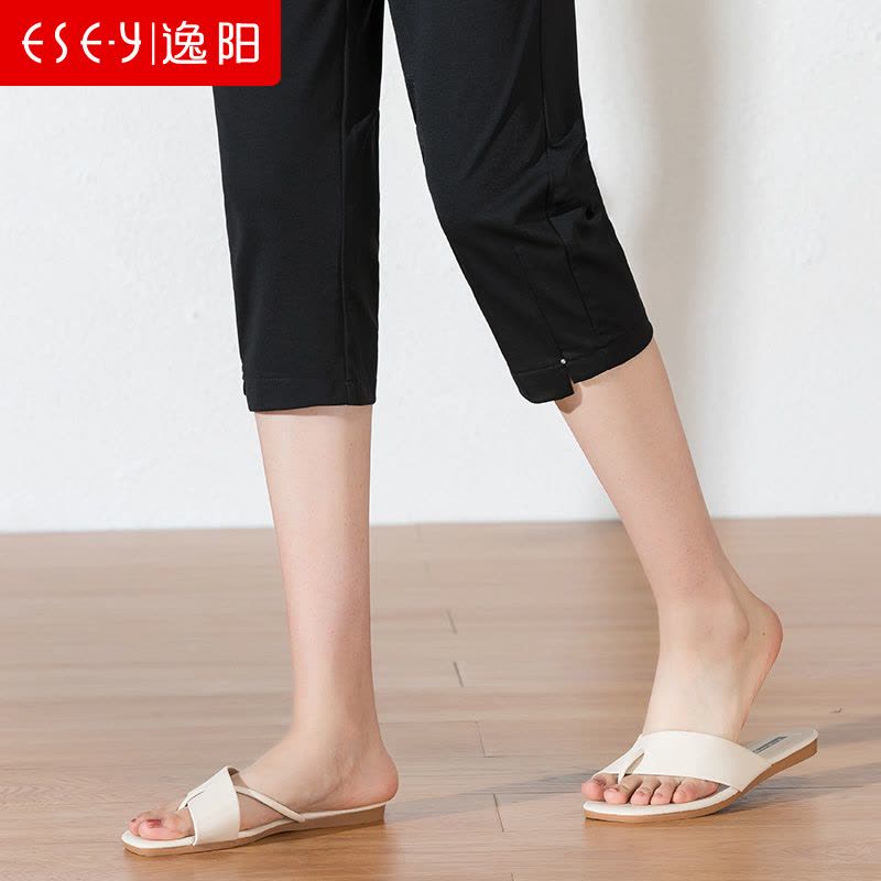 逸阳2020夏季新款休闲裤女七分铅笔裤女裤品牌图片