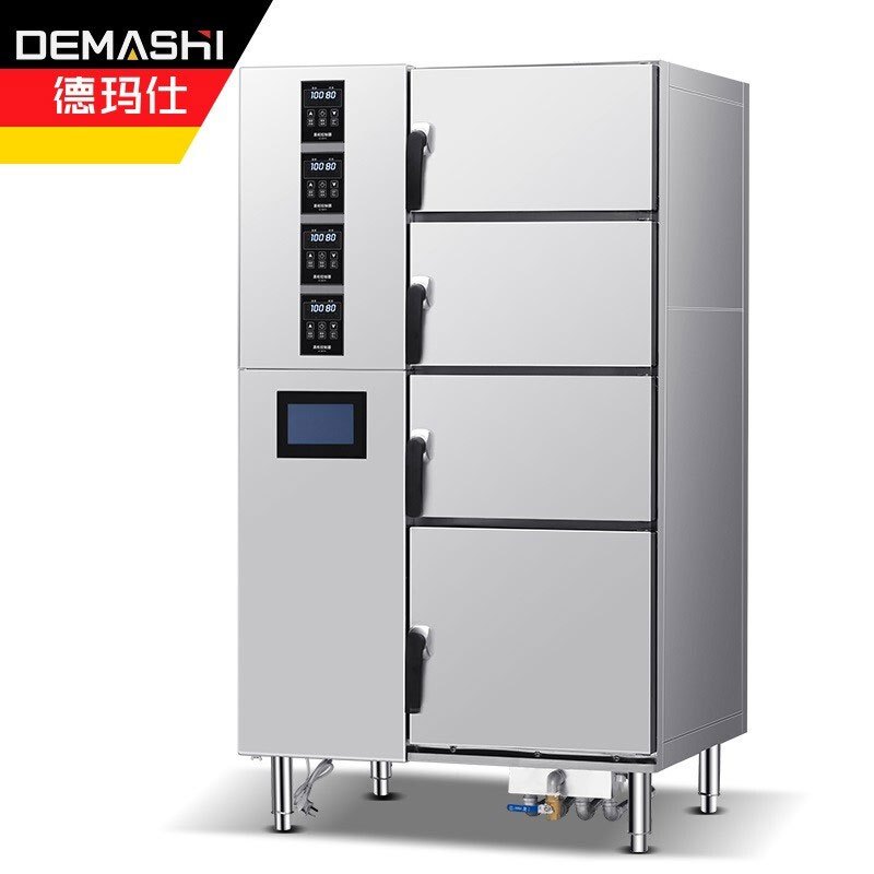 德玛仕(DEMASHI)商用海鲜蒸柜 蒸车蒸箱海鲜柜 蒸菜蒸鱼 蒸饭柜 电热款ZN-SM(电热款 全不锈钢四门)