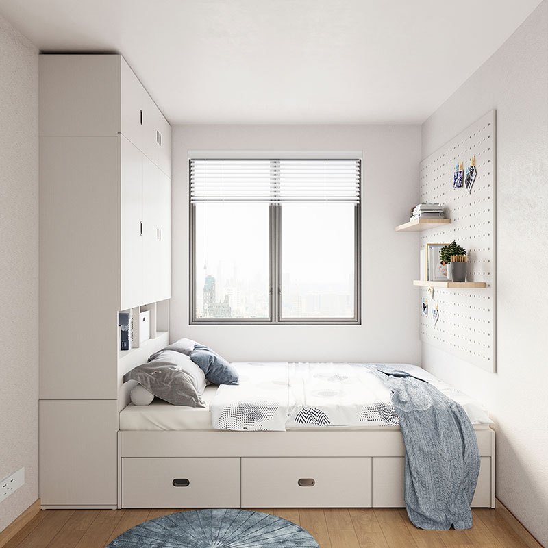 [王一博同款]林氏家居榻榻米床北欧储物床收纳1米2床现代简约卧室家具