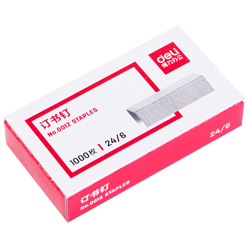 得力(deli) 0012 高强度订书钉 1000枚/盒高清大图