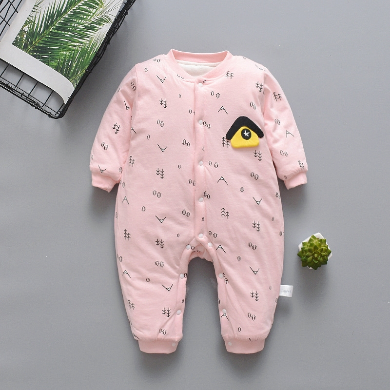 宝宝冬天连体衣冬棉加厚刚出生婴儿月子衣服外穿新生儿哈衣秋冬装