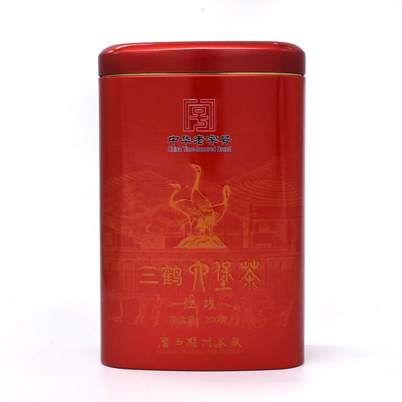 [中华老字号]三鹤六堡茶 广西梧州茶厂 红罐 200g 特级黑茶散茶熟茶广西特产 单罐(无手提袋)买2罐送手提袋