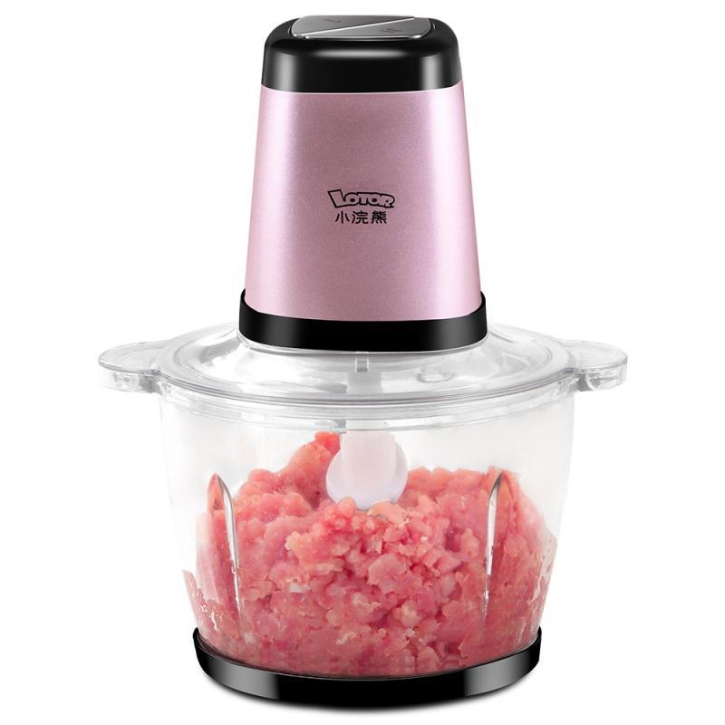 小浣熊绞肉机家用电动小型多功能打蒜泥肉馅辅食剁辣椒切碎搅拌机2l大