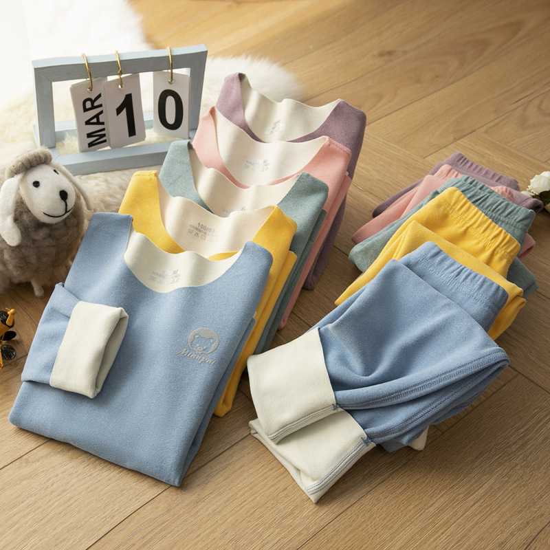 儿童秋衣秋裤套装A类男女孩中大童无痕保暖内衣女透气磨毛面料_905