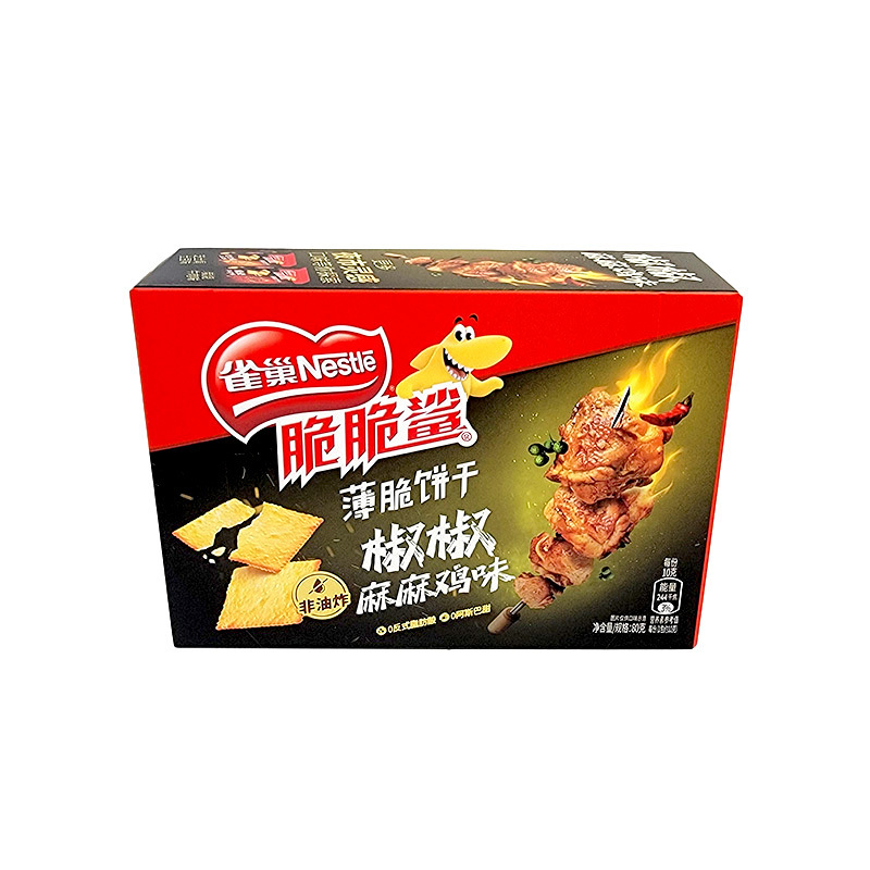雀巢脆脆鲨薄脆韧性饼干盒装80g鸡味炭烧牛肉味芝士焗土豆味零食高清大图