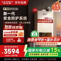 AO史密斯 13升燃气热水器 1级静音 不锈钢换热器包8年 精控恒温 抗风防冻JSQ26-TEW(天然气)