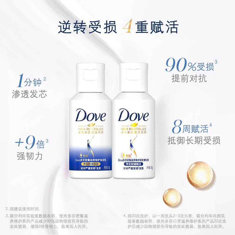 多芬(DOVE) 密集滋养旅行装洗发乳50g+润发精华素50g+沐浴乳45g高清大图