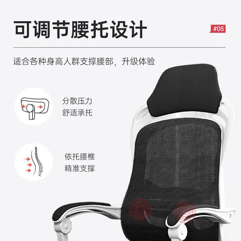 中伟(ZHONGWEI)DNY-3-02电脑椅午休椅办公椅子人体工学椅转椅网椅职员椅子白框带搁脚图片