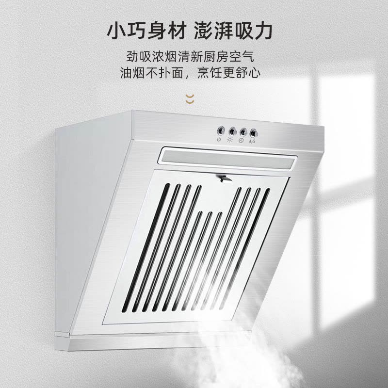 欢呼好太太小尺寸油烟机 侧吸式白色不锈钢迷你小型380mm抽油烟机单烟机 小户型公寓出租房家用厨房排烟罩C-380图片