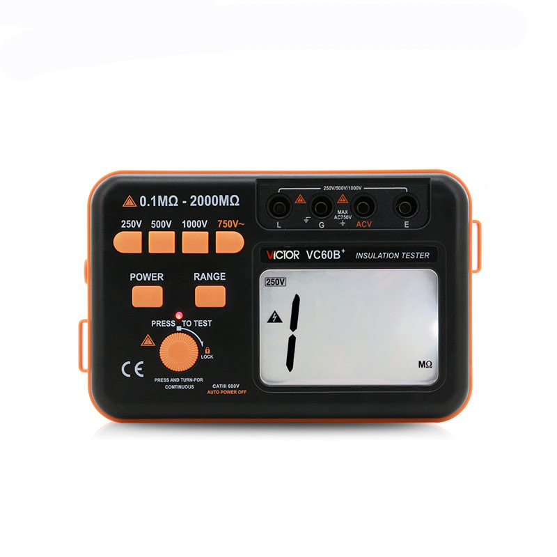 胜利绝缘电阻测试仪VC60B+数字兆欧表500v1000智能电工摇表绝缘表
