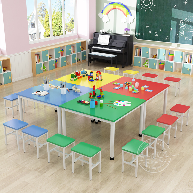 寻木匠小学幼儿园课桌椅画室培训桌手工绘画美术桌补习班辅导长条桌