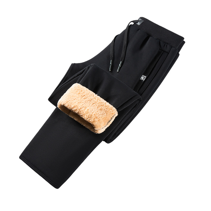 狼爪(yifulangzhua)l-8xl纯棉羊羔绒休闲长裤男冬季加厚防寒加绒运动