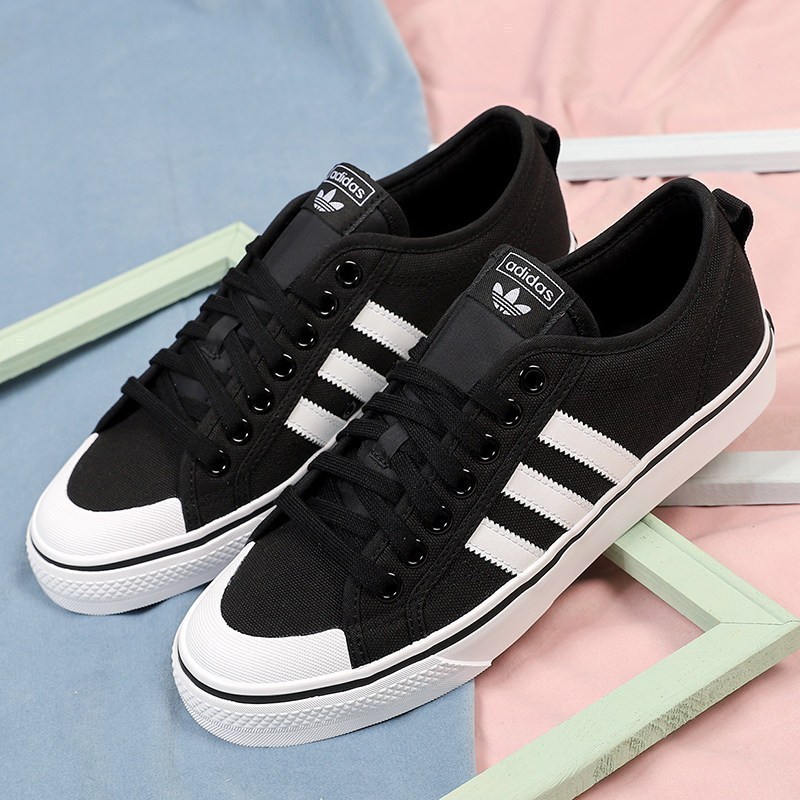 阿迪达斯板鞋男2021春季新款运动鞋三叶草帆布鞋低帮休闲鞋cq2332