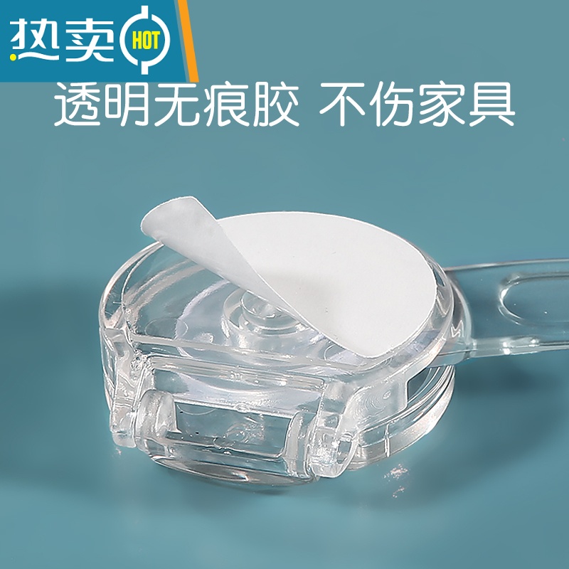 显彩防开防夹手儿童安全锁宝宝抽屉锁冰箱锁扣婴儿防小孩开门柜门锁扣 多功能透明长锁[5只装]房门安全扣高清大图