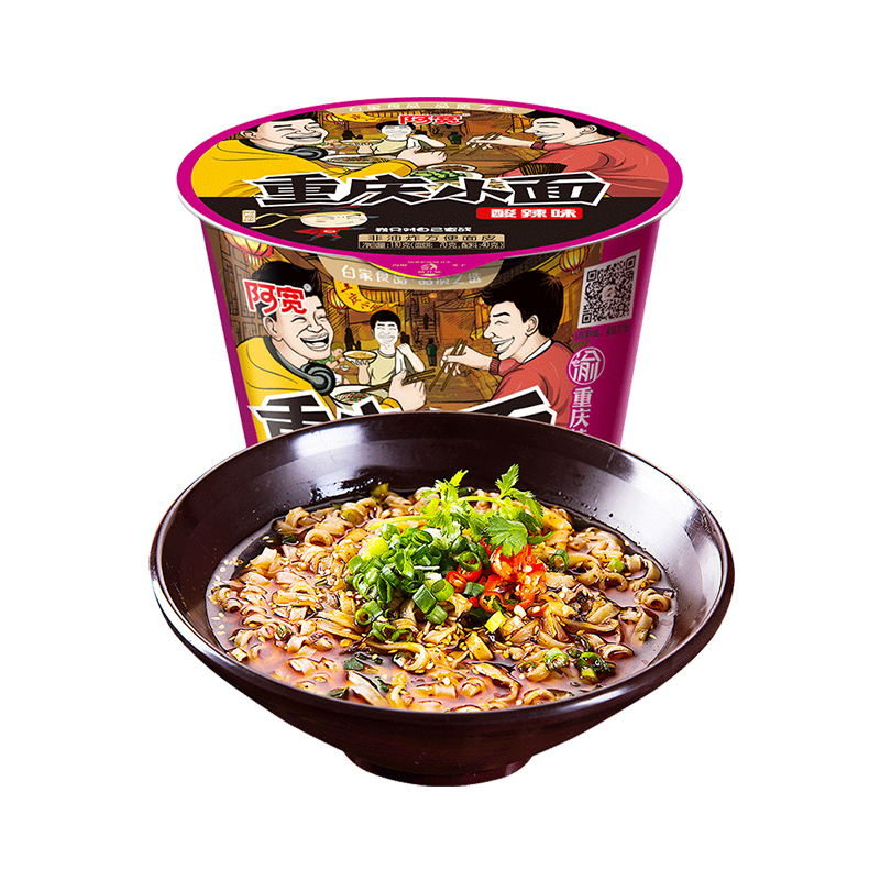 阿宽重庆小面酸辣味110g非油炸方便面网红速食泡面夜宵宿舍宽面重庆
