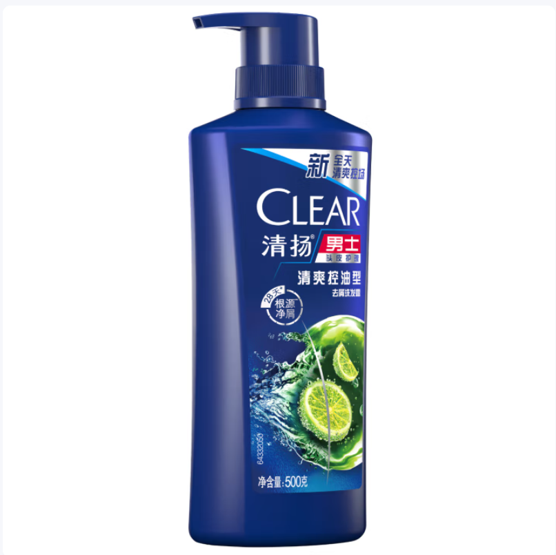 清扬(CLEAR)男士去屑洗发水清爽控油型500g高清大图