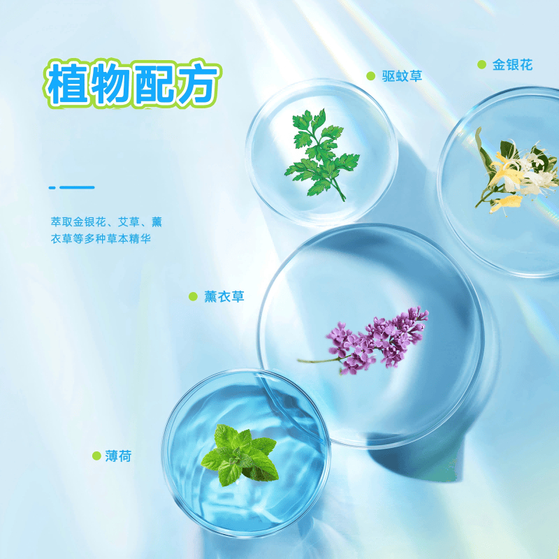 海氏海诺草本舒爽花露水抑菌液[家庭装]195ml*3高清大图