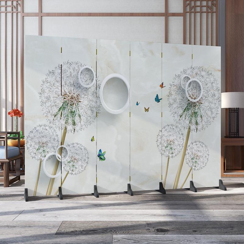 森美人北欧简约屏风隔断墙卧室遮挡家用客厅餐厅折叠移动布艺经济型折屏 S-106扇防透