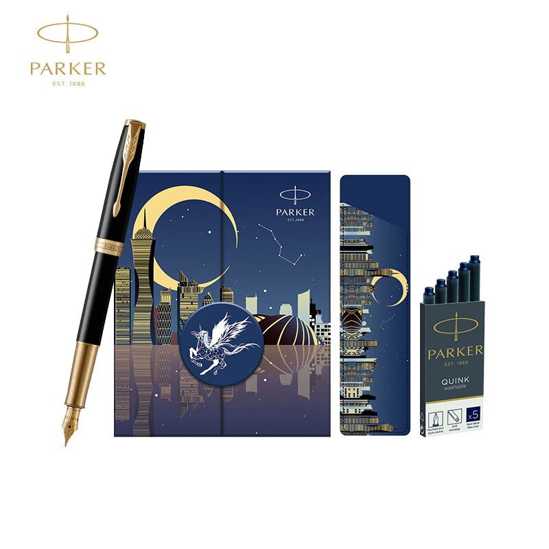 派克(PARKER)卓尔墨水笔+以梦为马礼盒 高端钢笔礼盒 签字笔 商务办公生日礼物书法礼品文具套装