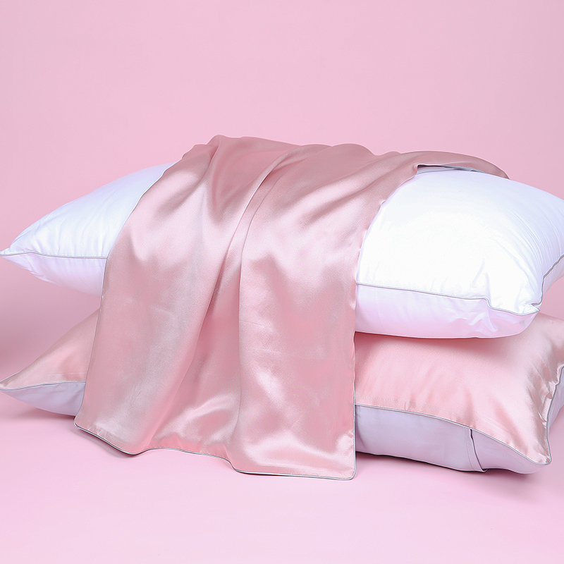 太湖雪桑蚕丝枕套单面真丝美容丝绸 单人纯色枕头套一只装新品 茱萸粉