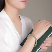 印象眸 和田玉圆条手镯 桂花糕绿女款玉镯多口径可选 附送证书