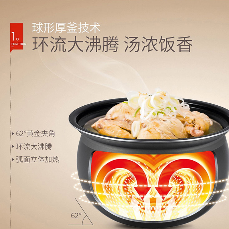 苏泊尔(SUPOR)安全电压力锅 易用大面板 焖香节能煲 开盖收汁大火速热 一键排压 6L高压锅 SY-60YC505Q