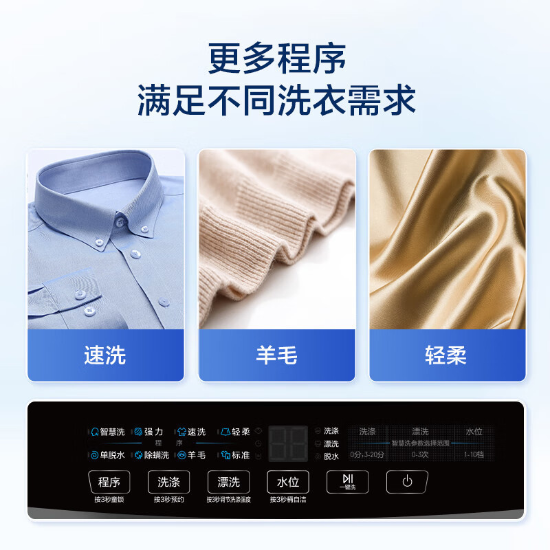 海尔(Haier)波轮洗衣机全自动 10公斤大容量 超净洗 自编程 一体上盖 抗菌波轮 EB100Z33Mate1高清大图