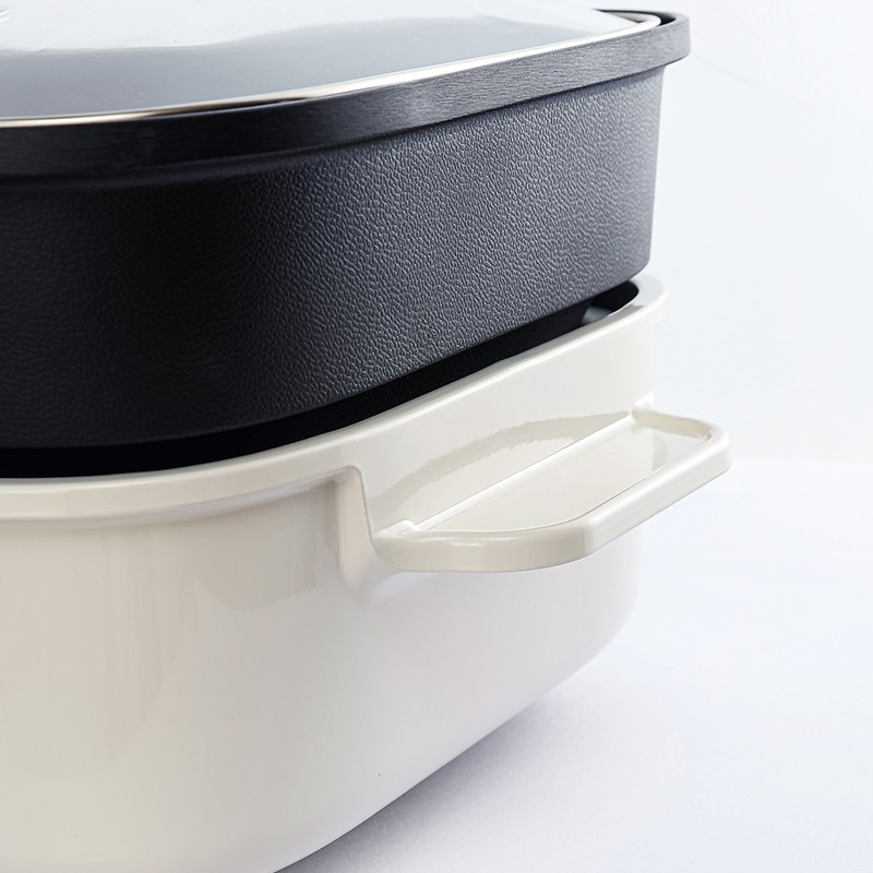 德世朗 多功能锅 烤肉锅 家用电热火锅煎烤涮一体电烤炉网红款4L DDQ-HG106高清大图