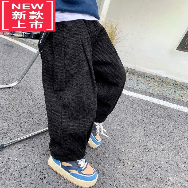 可莉允男童裤子秋冬儿童加绒裤2022新款保暖裤冬装加厚一体绒裤炸街冬季图片