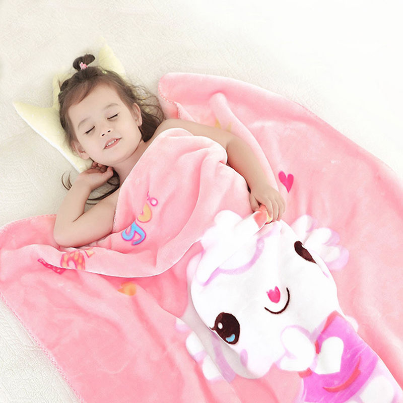 儿童毯新初生婴儿毛毯双层加厚云毯小孩秋冬午睡抱被子幼儿园盖毯