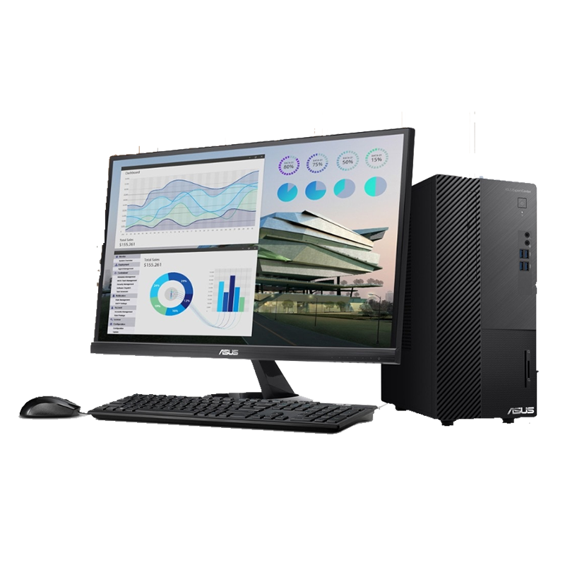 华硕（ASUS）D500MA商用电脑套机23.8英寸显示器（i3-10100 4G 1T+128G 2G独）