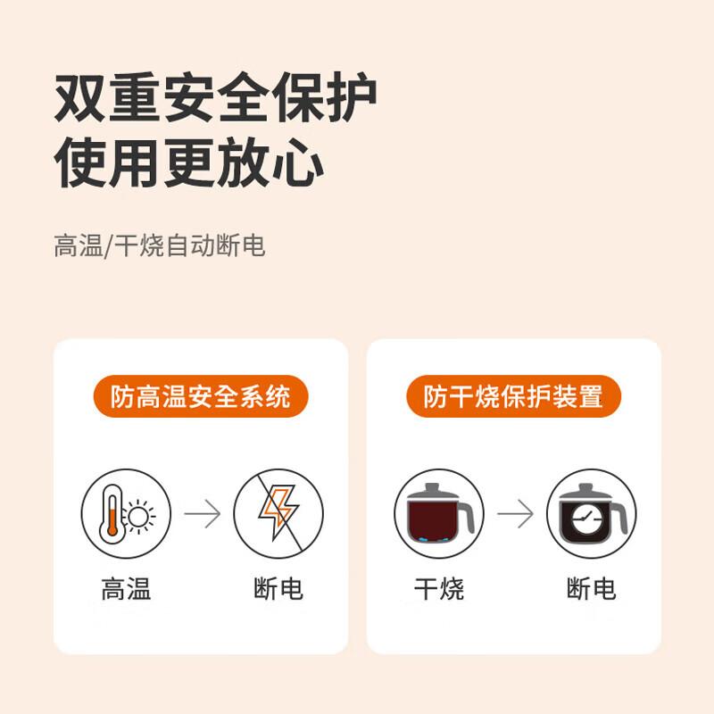 九阳(Joyoung)电饭煲宿舍学生小电锅多功能家用寝室火锅热煮面小功率小锅1-2人 HG12-GD76C(粉)高清大图