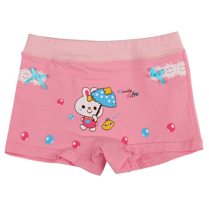 mawcha儿童内裤女童四角平角女孩精梳棉内裤中大童宝宝四角底裤5条装