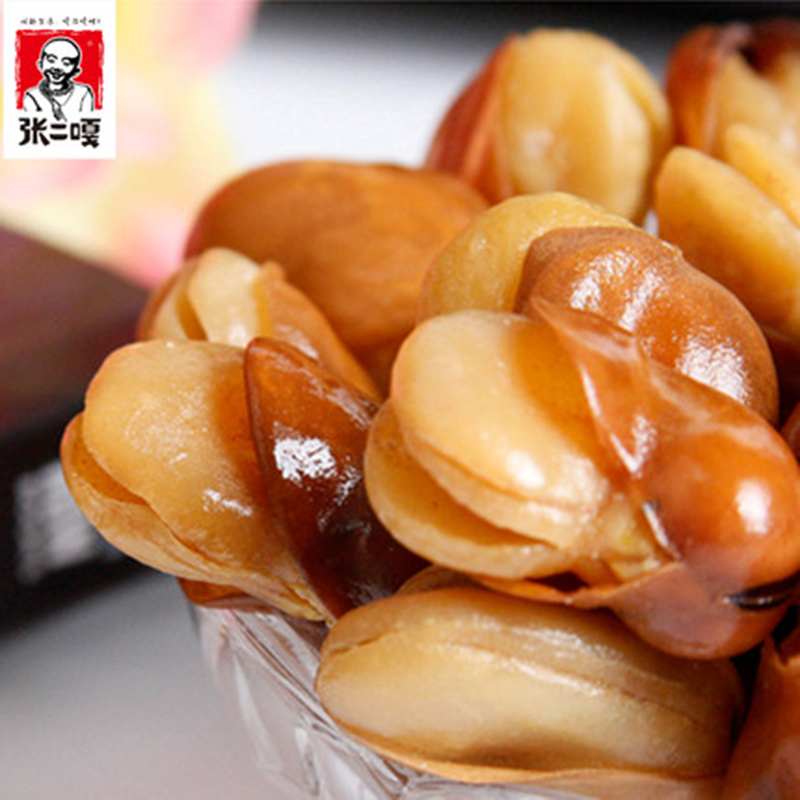 张二嘎 休闲零食小吃 炒货特产蚕豆 坚果干果 兰花豆 238g*3包高清大图