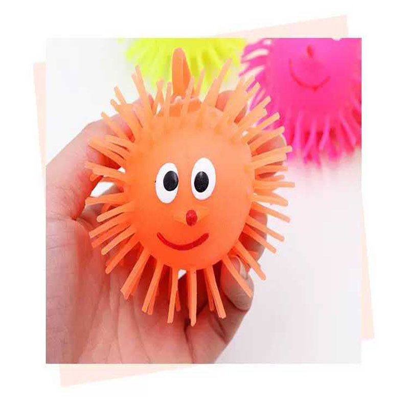 发光毛毛球发光刺猬弹力闪光毛毛球发泄玩具球地摊儿童小玩具批发发光