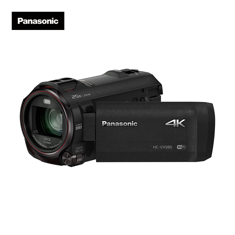 松下(Panasonic) VX980家用/直播4K高清数码摄像机 /DV/摄影机/录像机 3英寸触屏黑色829万像素
