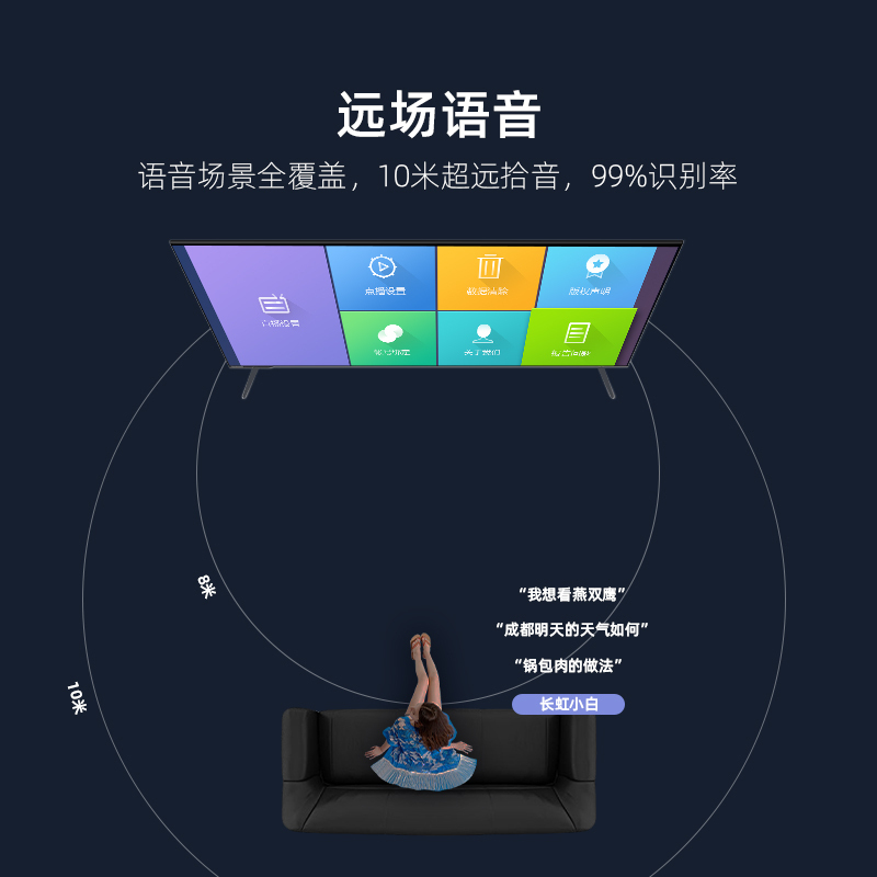 长虹55A6U PRO 55英寸全景极智屏 2+64GB 金属一体化机身全域物联手机投屏 4KHDR平板LED液晶电视