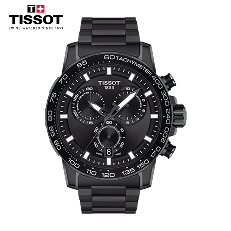 [陈飞宇同款]天梭(TISSOT)瑞士手表 速敢黑武士钢带男士石英表T125.617.33.051.00