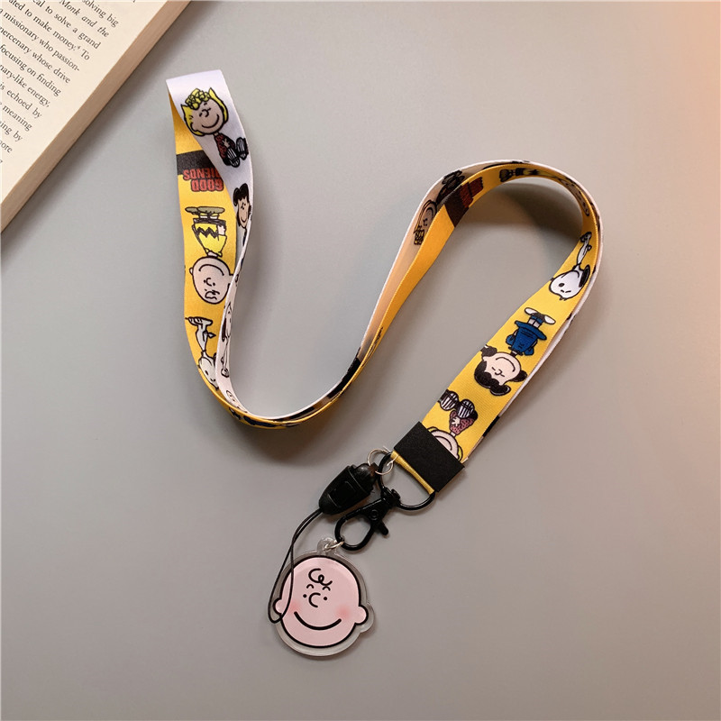 火豹日韩卡通可爱趣味手机吊坠挂绳挂脖创意个性女款挂绳挂饰防摔钥匙扣苹果oppo华为通用手机壳长绳防丢失 粉色挂绳手机挂饰