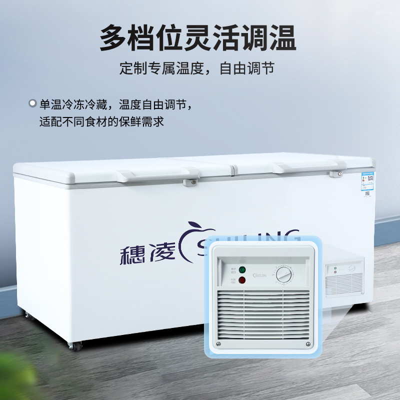 穗凌(SUILING)商用冰柜大容量冷柜 冷藏冷冻柜转换 厨房冰箱保鲜柜超市雪糕柜卧式速冻雪柜BD-828
