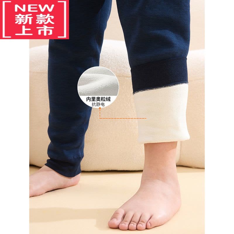 可莉允奕时代胖男童加绒秋裤中大童胖孩子加肥加大保暖裤儿童秋冬打底裤图片