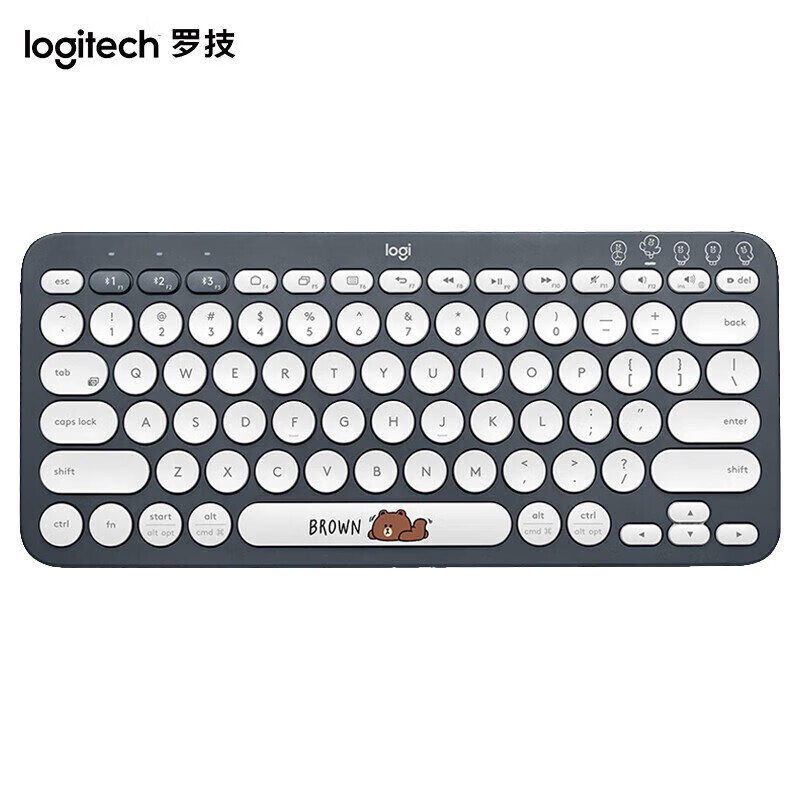 罗技 时尚系列K380蓝牙键盘薄膜键盘超薄便携办公键盘K380粉可妮兔高清大图