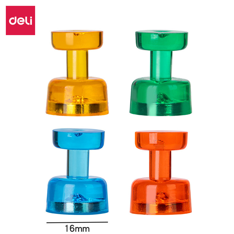 得力(deli) 7821 4粒/卡强磁磁钉 冰箱贴大直径磁粒白板配件磁铁吸铁石教学固定器黑板绿板吸附玻璃白板专用高清大图