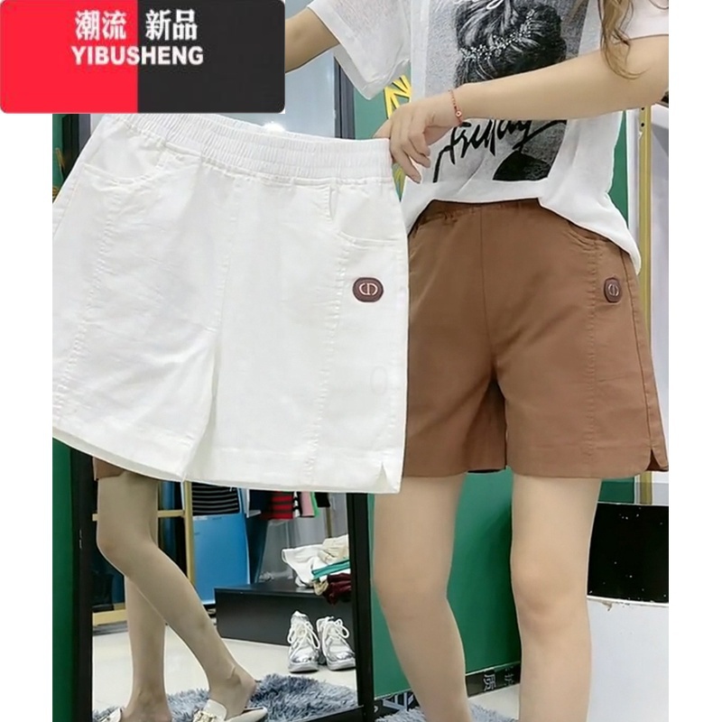 YIBUSHENG棉麻短裤女季2024新款宽松高腰五分阔腿裤亚麻薄款休闲裤韩版潮高清大图