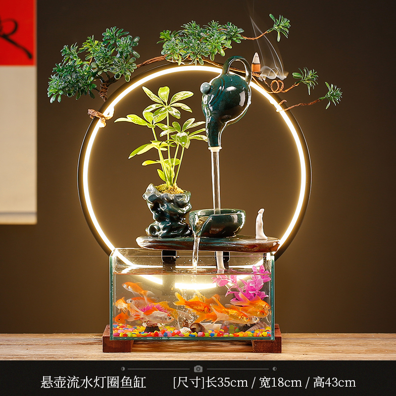 循环流水器生财摆件招财景观鱼缸创意家居办公室客厅开业乔迁礼品