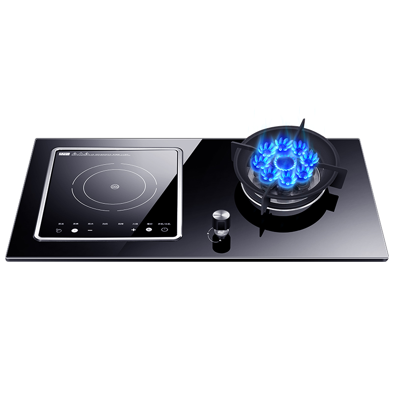 欢呼好太太 A020 电气两用一体燃气灶 台嵌两用四环气电灶 一电一气电磁炉钢化玻璃煤气灶 天然气灶高清大图
