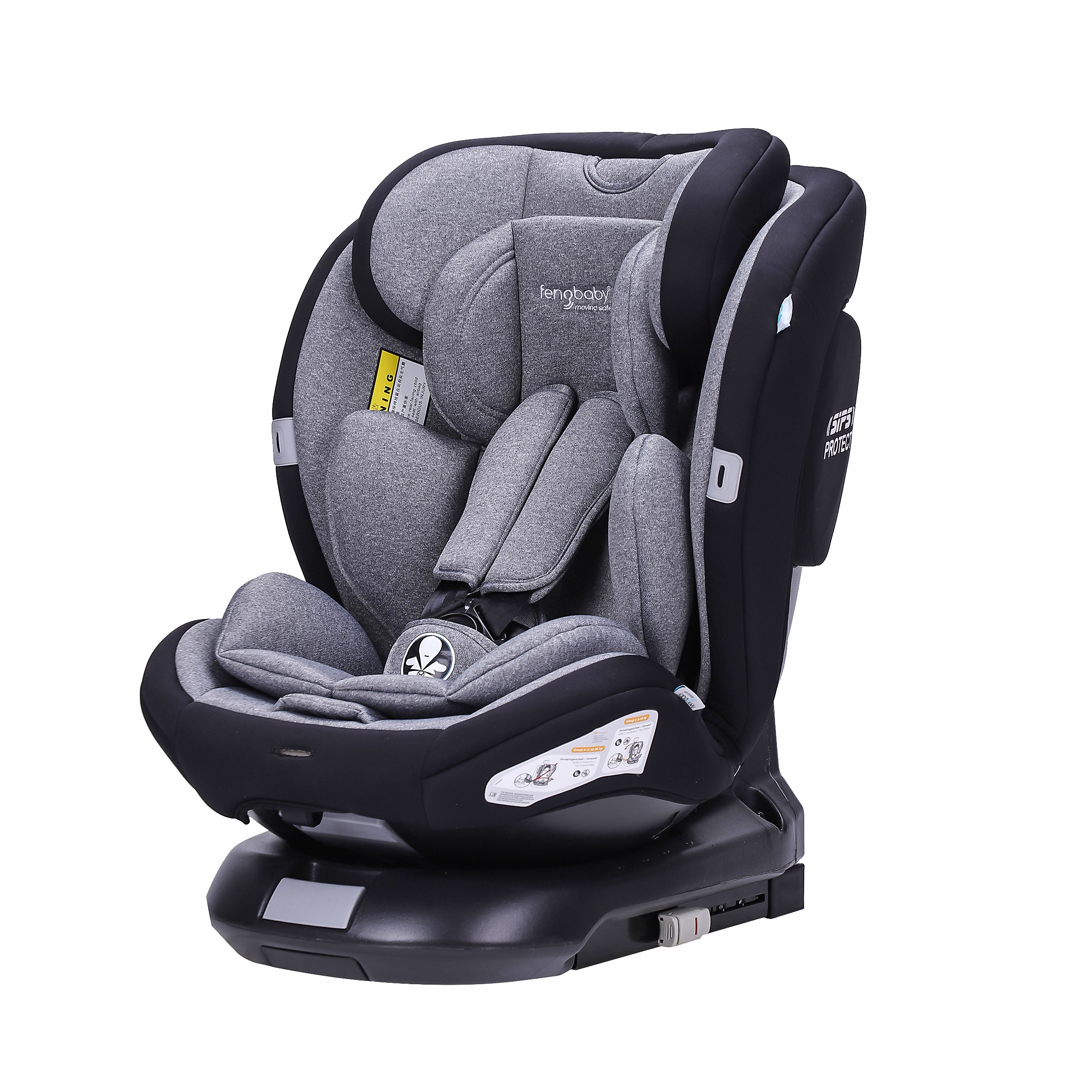 安全座椅0-4-12岁汽车用婴儿宝宝可坐可躺360度旋转双向isofix硬接口